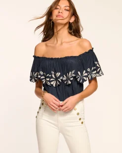 Terri Embellished Off-The-Shoulder Top