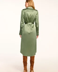Victoria Silk Button Down Midi Dress