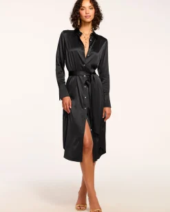 Victoria Silk Button Down Midi Dress