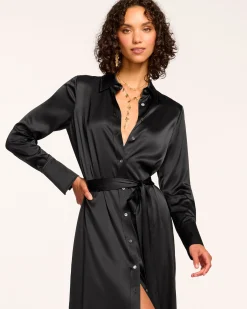 Victoria Silk Button Down Midi Dress