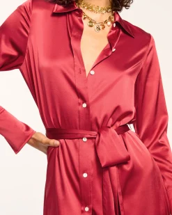 Victoria Silk Button Down Midi Dress