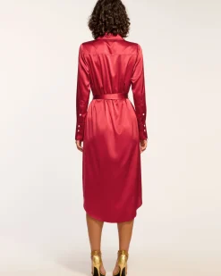 Victoria Silk Button Down Midi Dress