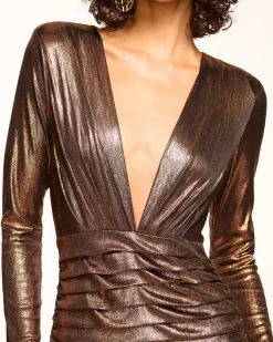 Willow Plunging Ruched Mini Dress