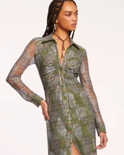 Wyatt Button Down Mesh Maxi Dress