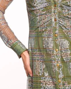 Wyatt Button Down Mesh Maxi Dress